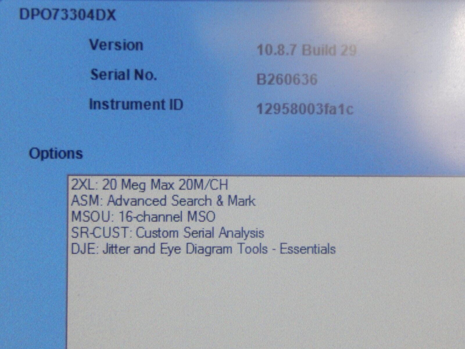 Tektronix MSO73304DX 33GHz 4CH, 100GS/s /NIST cal. w data, from DPO73304DX Tektronix MSO73304DX 33GHz 4CH, 100GS/s /NIST cal. w data, from DPO73304DX